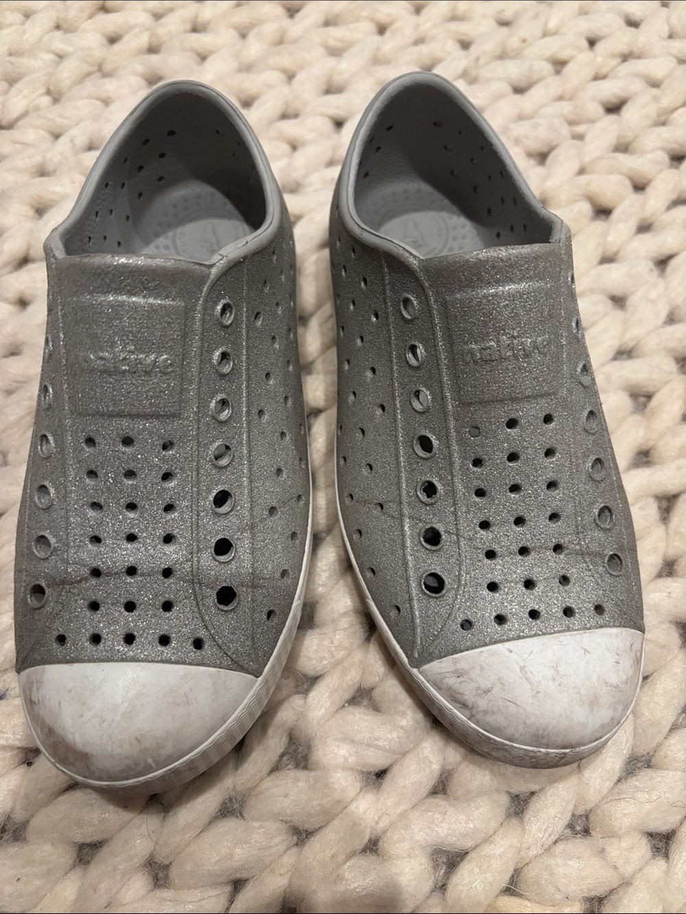 Native Metallic Silver Jefferson Slip-On Sneakers